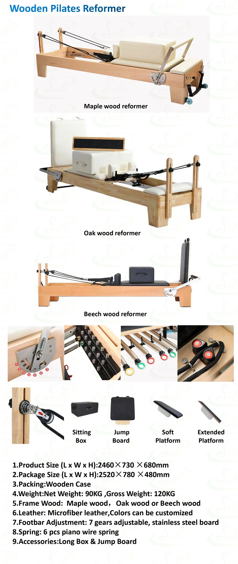 Senrui Pilates Machine Exercise Training Cadillac Reformer 3-in-1 Pilates Equipment