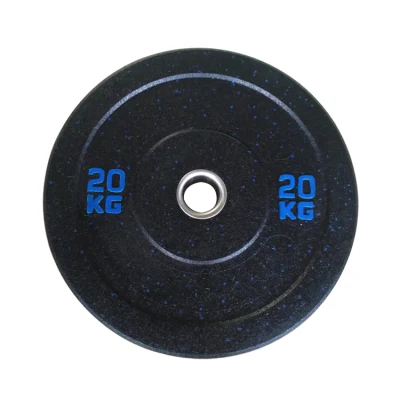 Peso libre para deportes, 20kg, competición de alta temperatura, pesas de placa de parachoques de goma con puntos de colores