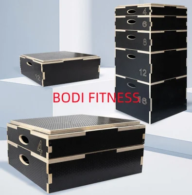 Cajas pliométricas ajustables de madera de Plyo de la aptitud de la caja del salto del ejercicio del salto de la caja del entrenamiento del gimnasio